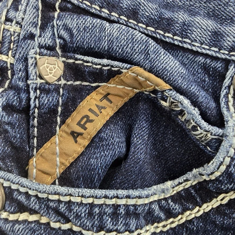 Ariat M5 Straight Fit Jeans Mens 29x28 Dark Wash Western Cowboy Stretch